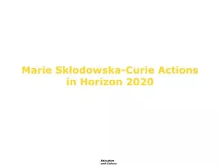 Marie S k?odo wska -Curie Actions in Horizon 2020