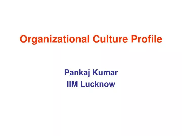 organizational culture profile