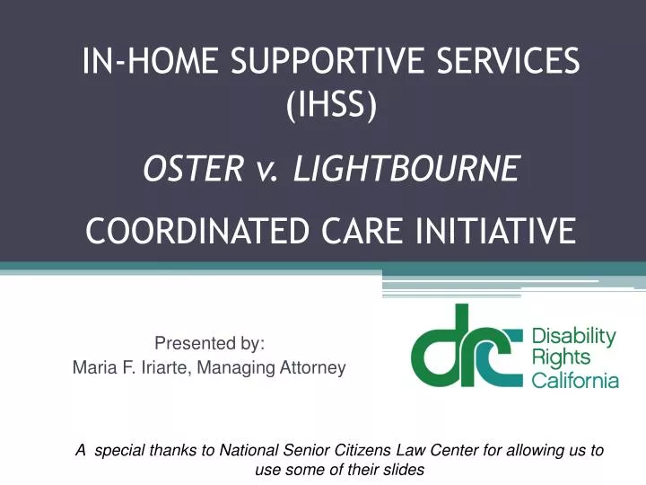 in home supportive services ihss oster v lightbourne coordinated care initiative