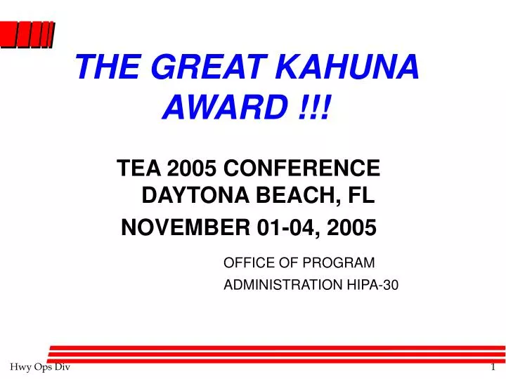 the great kahuna award