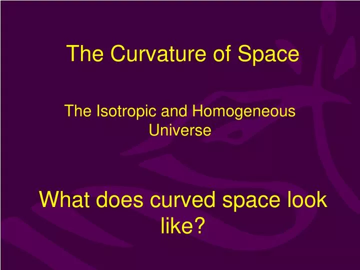 the curvature of space