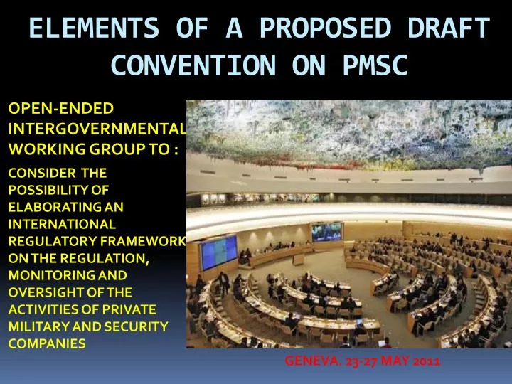 elements of a proposed draft convention on pmsc