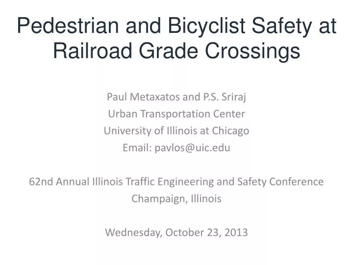 pedestrian and bicyclist safety at railroad grade crossings
