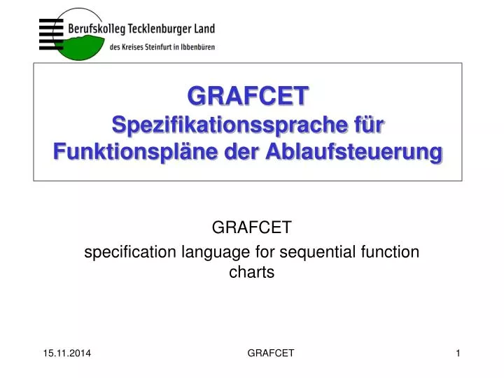 grafcet spezifikationssprache f r funktionspl ne der ablaufsteuerung