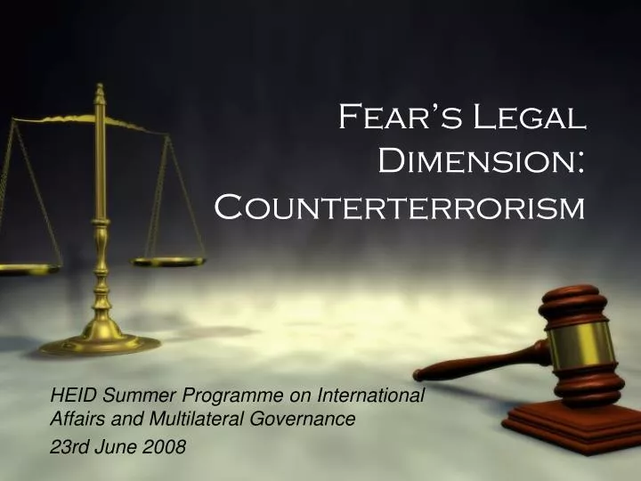 fear s legal dimension counterterrorism