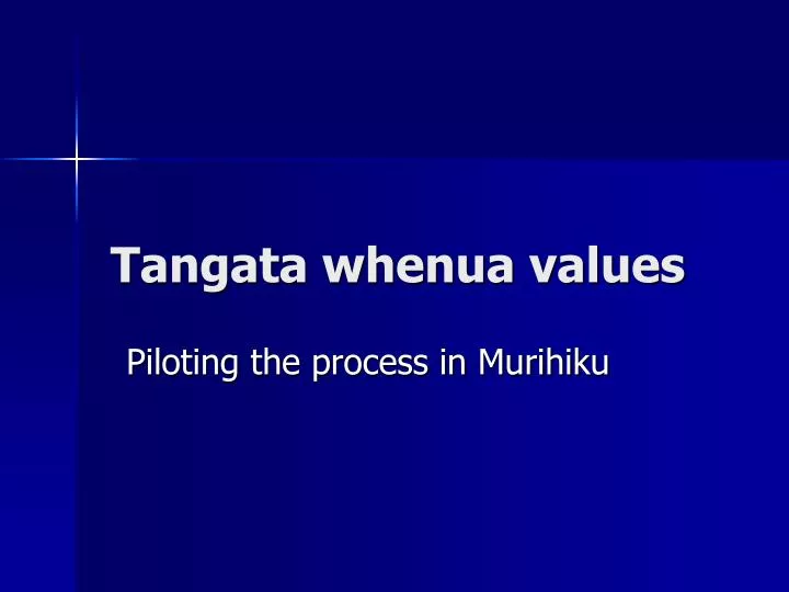 tangata whenua values
