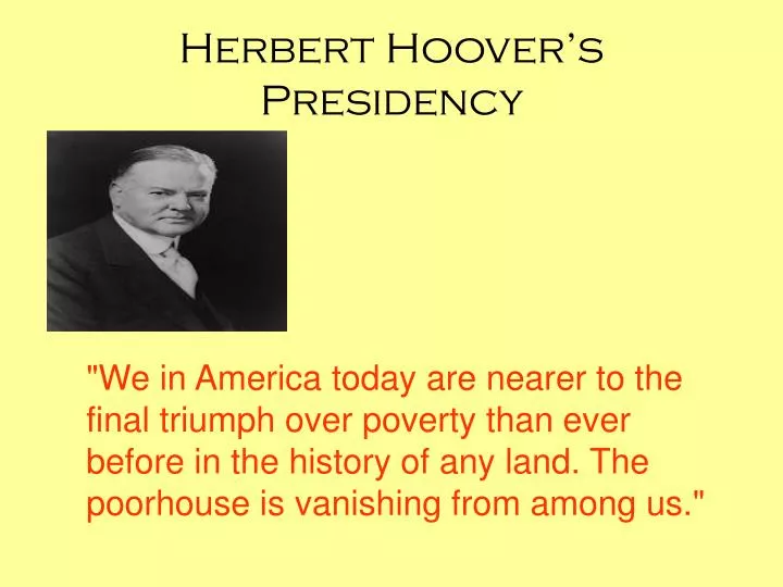 herbert hoover s presidency