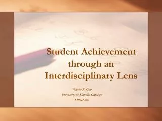 Student Achievement through an Interdisciplinary Lens