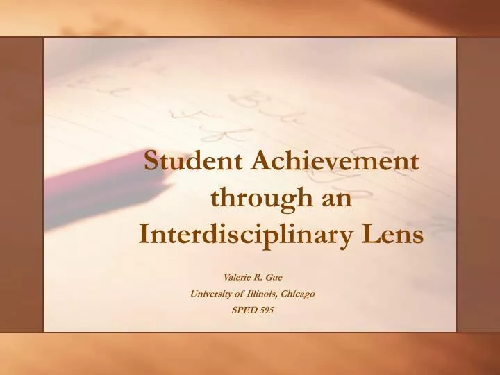 student achievement through an interdisciplinary lens