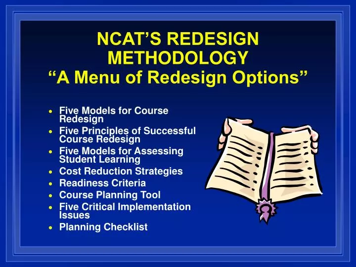 ncat s redesign methodology a menu of redesign options