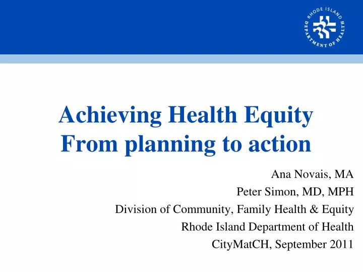 achieving health equity from planning to action