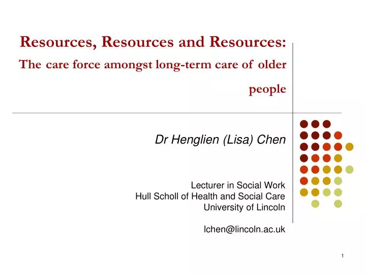 resources resources and resources the care force amongst long term care of older people