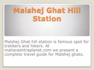 Malshej Ghat Hill Station