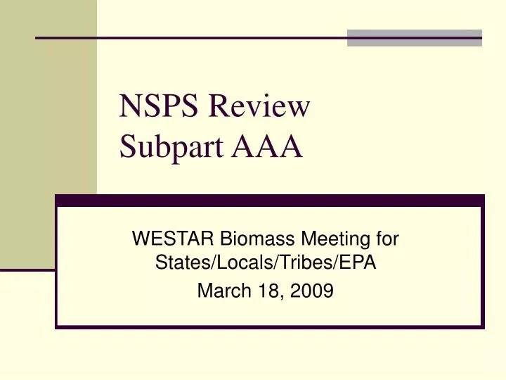nsps review subpart aaa