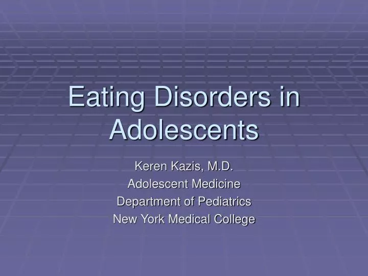 eating disorders in adolescents