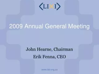 2009 Annual General Meeting