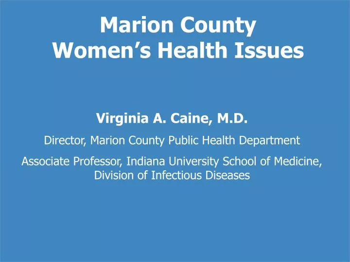 marion county women s health issues