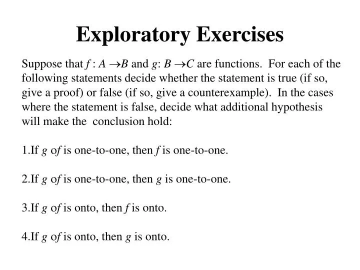 exploratory exercises