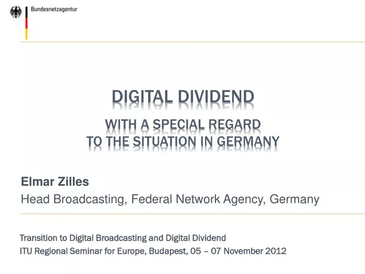 digital dividend with a special regard to the situation in germany