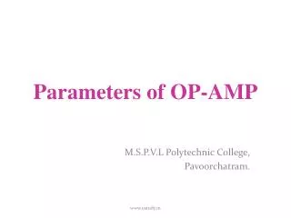 Parameters of OP-AMP