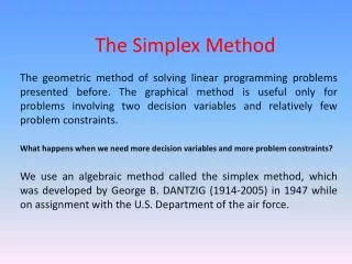 The Simplex Method