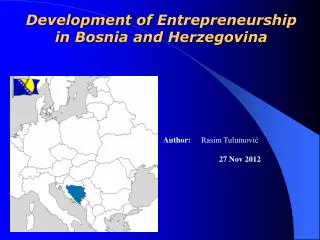 Development of Entrepreneurship in Bosnia and Herzegovina