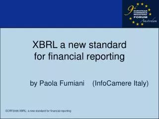 XBRL a new standard for financial reporting