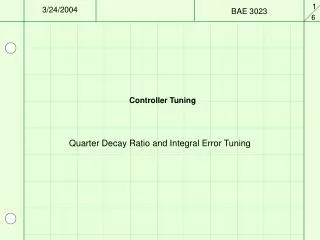 Controller Tuning