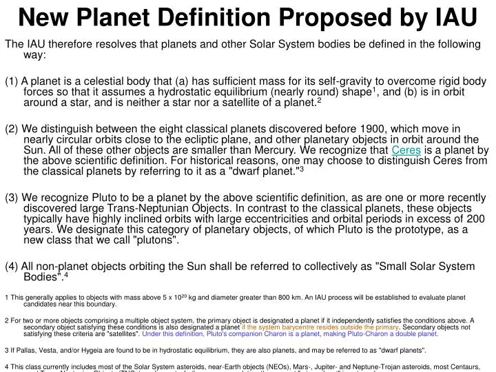 new planet definition proposed by iau