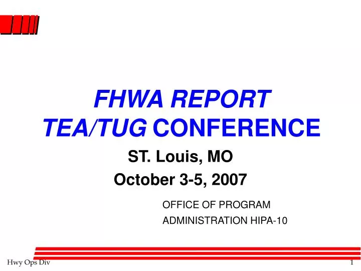 fhwa report tea tug conference