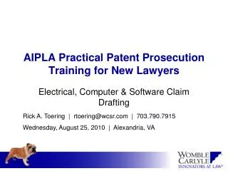 AIPLA Practical Patent Prosecution Training for New Lawyers