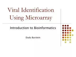 Viral Identification Using Microarray