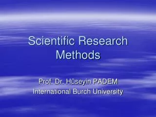 Scientific Research Methods
