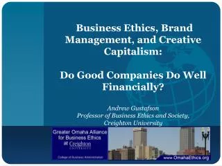 Business Ethics, Brand Management, and Creative Capitalism: