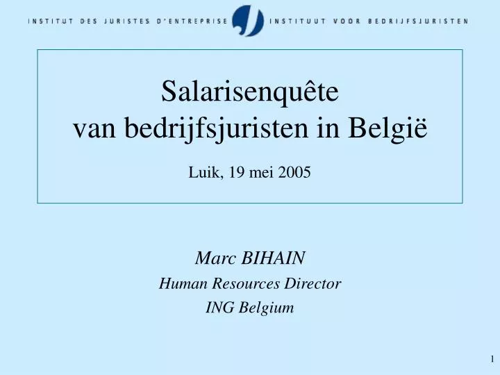 salarisenqu te van bedrijfsjuristen in belgi luik 19 mei 2005