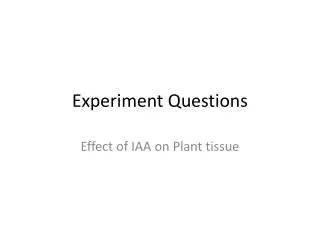 experiment questions