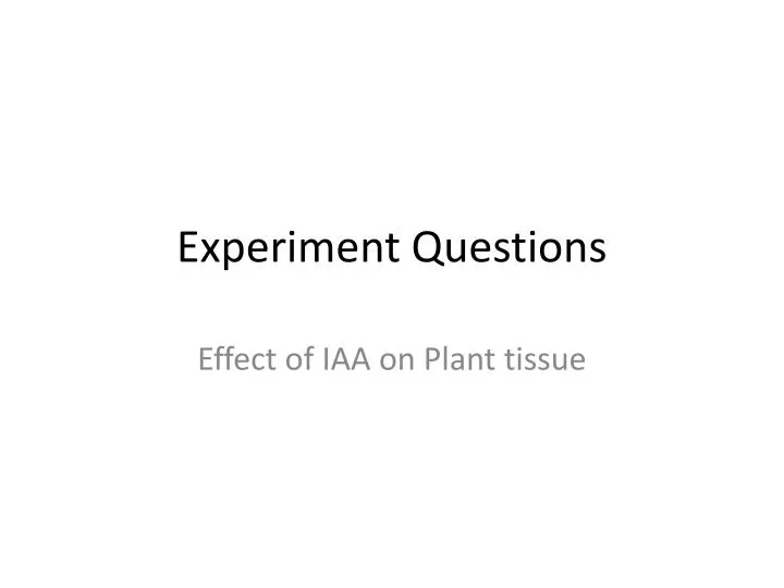 experiment questions