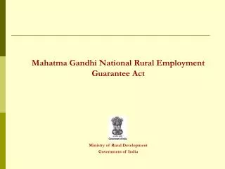 Mahatma Gandhi National Rural Employment Guarantee Act Ministry of Rural Development