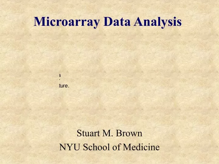 microarray data analysis