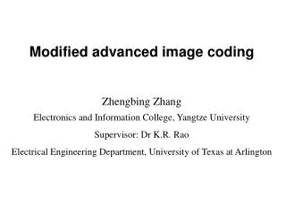 Modified advanced image coding