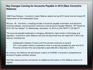 Big Changes Coming for Accounts Payable in 2015