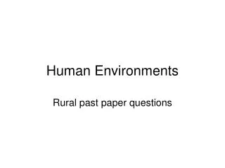 Human Environments