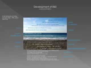 Development of ESD a personal timeline