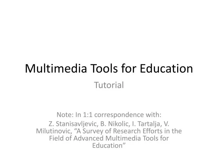 multimedia tools for education