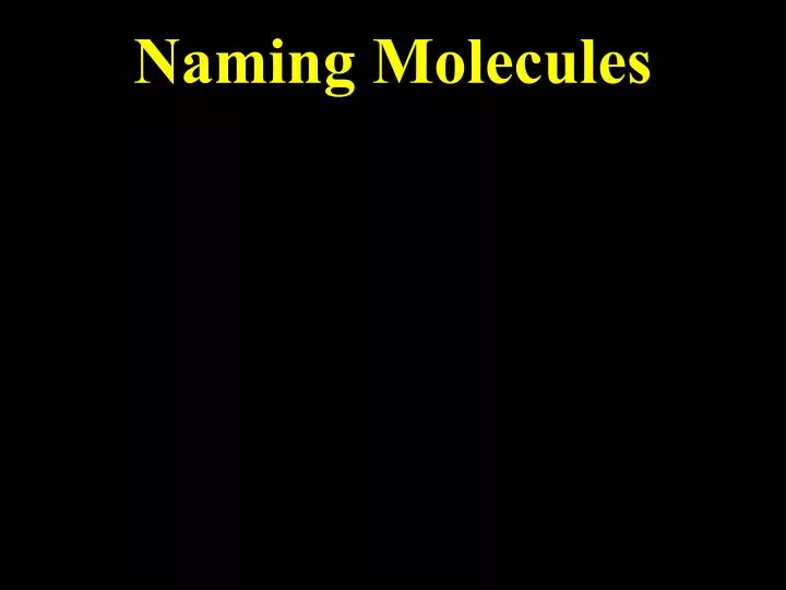 naming molecules