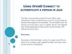 Using OpenID Connect to authenticate a person in Java - slide 1