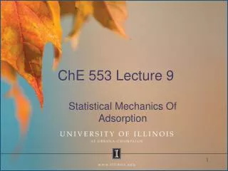 ChE 553 Lecture 9