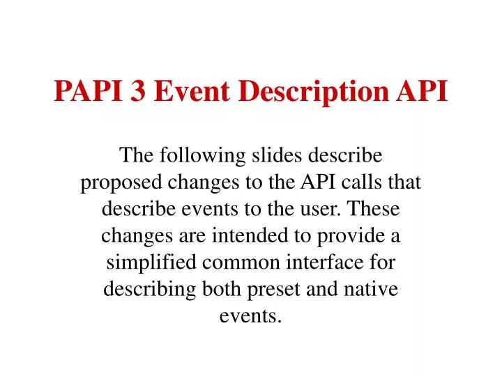 papi 3 event description api