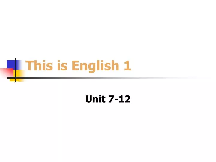 this is english 1