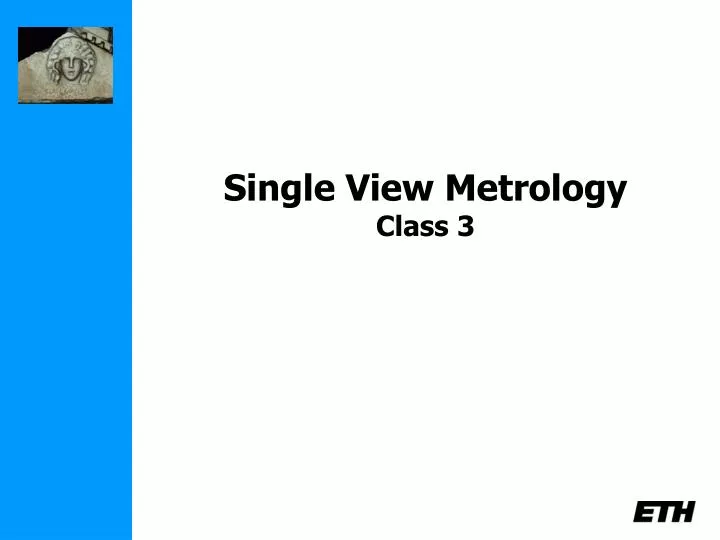 single view metrology class 3